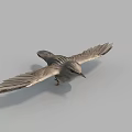 Graceful Flying Bird With Spread Wings And Light Gray Plumage Against Neutral Background