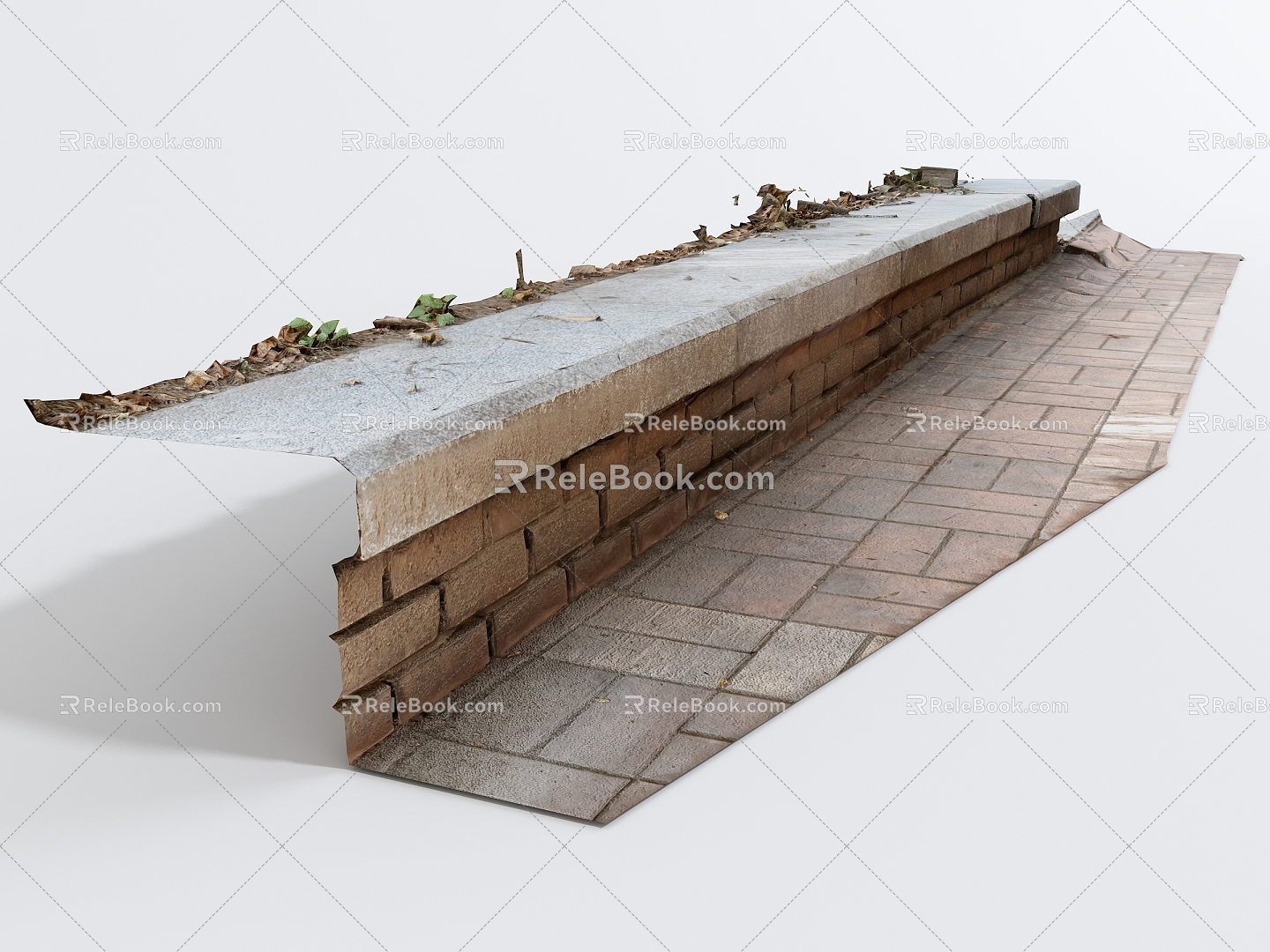 Modern pavement curb 3d model