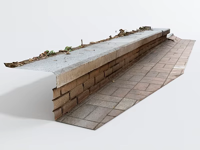 Modern pavement curb 3d model