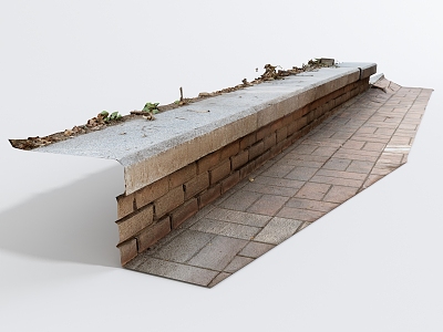 Modern pavement curb 3d model