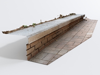 Modern pavement curb 3d model