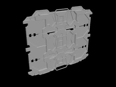 Gray Industrial Mechanical Part With Detailed Complex Structure And Grooves 3d model