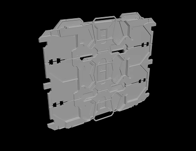 Gray Industrial Mechanical Part With Detailed Complex Structure And Grooves 3d model