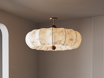 Middle Ancient Ceiling Lamp French Retro Ceiling Lamp French Retro Chandelier Log Wind Ceiling Lamp 3d model