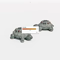 Two Gray Turtle Shaped Landscape Sculptures With Decorative Shell Details 3d model