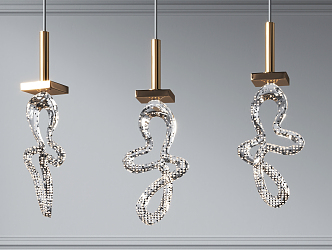 Modern Crystal Chandelier Shaped Small Crystal Chandelier 3d model