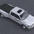 Silver Heavy Duty Pickup Truck With Double Cab Chrome Grille And Alloy Wheels