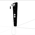 Modern Wall Mounted Black Faucet With Silver Control Knobs For Bathroom Design
