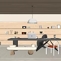 Modern study 3d model