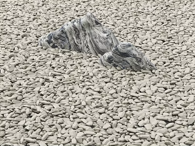 Textured Rockery Stone Placed Among Small Natural Pebbles in Landscaping 3d model Textured Rockery Stone Placed Among Small Natural Pebbles in Landscaping 3d model