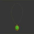 Elegant Gold Chain Necklace With Green Heart Shaped Gemstone Pendant Daily Fashion Accessory