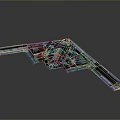 Advanced Cosmic Spacecraft Structure Design With Futuristic Blue Geometric Details