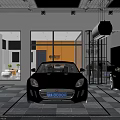 Fengjiaban Auto Quick Repair Maintenance Center With Yellow Blue Cars And Modern Building Facade