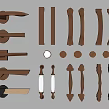 Light Luxury Handle Door Handle 3d model
