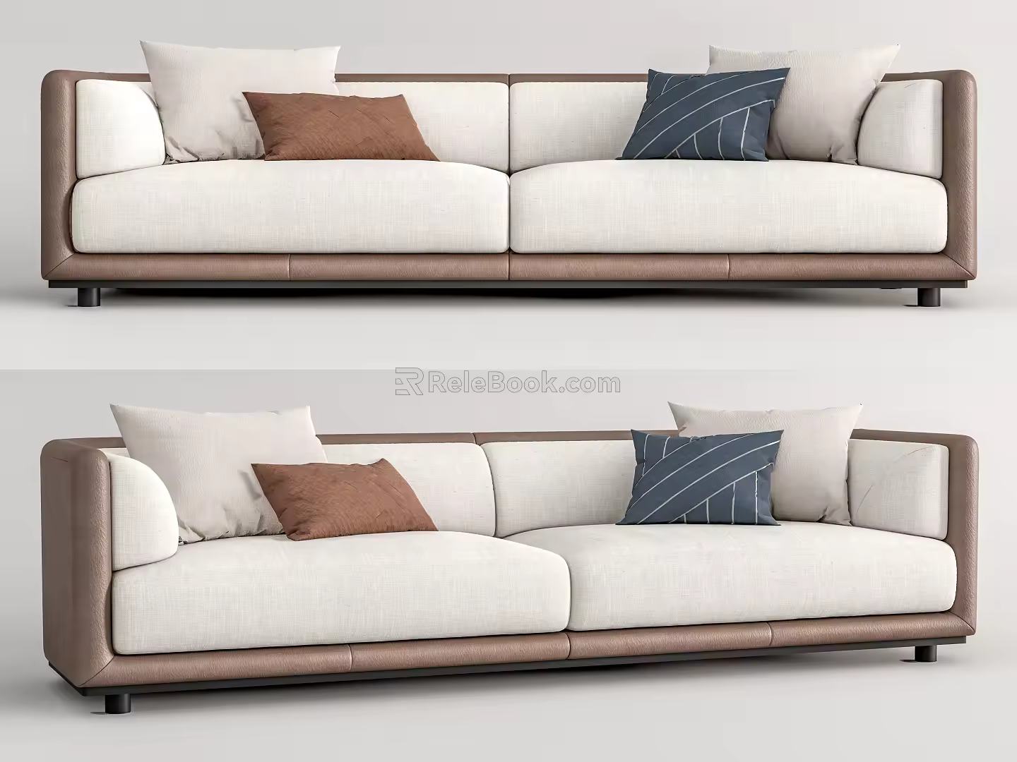 Modern Double Sofa Leather Double Sofa Multiplayer Sofa 3d model