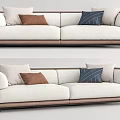 Modern Double Sofa Leather Double Sofa Multiplayer Sofa 3d model