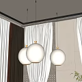 Modern chandelier spherical chandelier combination 3d model