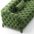 Luxurious Green Tufted Velvet Sectional Sofa With Metal Legs And Plush Cushions