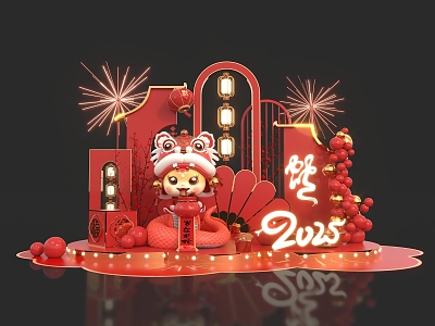 Chinese New Year of the Snake Pin Interactive Photograph 3d model