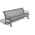 Stainless Steel Public Bench With Armrests And Slatted Design For Outdoor Use