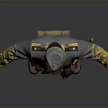Gray Military Uniform With Yellow Decorative Accents Hat Belt And Long Staff