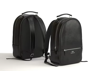 Two Black Backpacks With Modern Design And Details 3d model