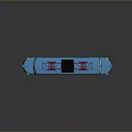 Blue and Yellow Electric Train with White Windows Red Roof Details Black Wheels and Reflection