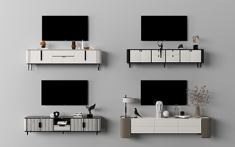 Modern TV Cabinet TV Background Cabinet 3d model