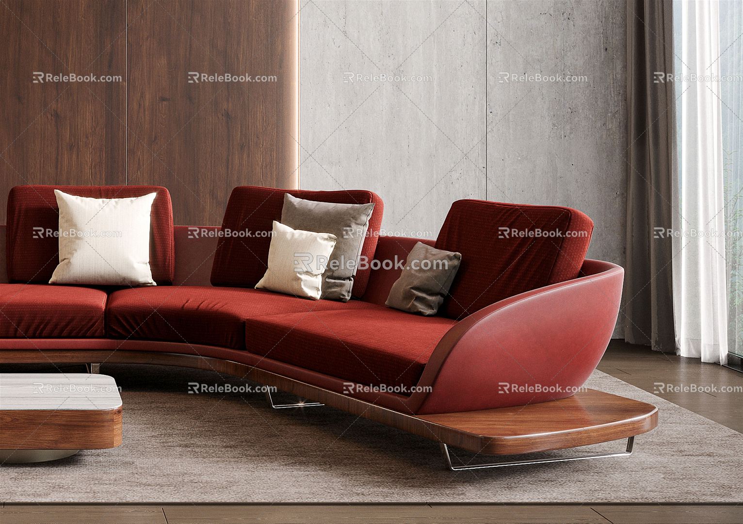 modern multiplayer sofa segno sofa sofa 3d model