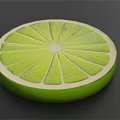 Fresh Green Lime Slice Citrus Fruit With White Inner Rind And Segmented Pulp 3d model