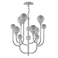 Modern Elegant Golden Metal Chandelier With Transparent Glass Balls And Multiple Bulbs