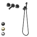 Matte Black Modern Shower System With Handheld Fixed Head Control Valve And Color Options 3d model