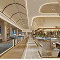 Elegant Modern Restaurant Interior With Marble Bar Counter Blue Booths And Pendant Lights