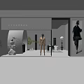 Modern Fashion Clothing Store Interior Design With Mannequins Green Plants And Stylish Decor