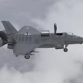 Modern Gray Fighter Jet in Flight Front View with Mounted Weapons and Cloudy Sky 3d model