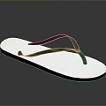 White Flip Flops With Black Straps And Textured Sole For Casual Everyday Wear