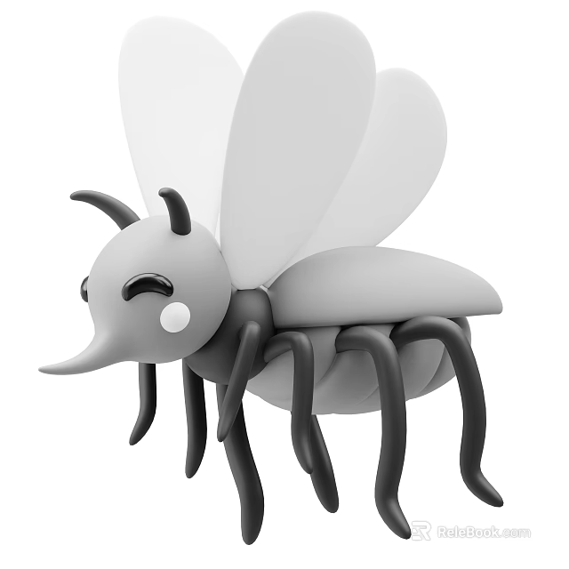 Cute Cartoon Aquatic Animal Jellyfish With Big Eyes And Long Tentacles 3d model 