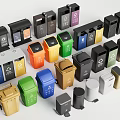 Public Facility Colorful Trash Bins For Waste Sorting Various Types