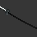 Traditional Japanese Katana Weapon With Black Scabbard And Diamond Pattern Hilt