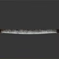 Rusty Metal Saw Blade With Long Serrated Edges And End Mounts