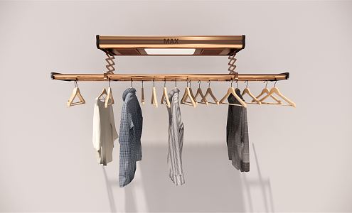 Modern drying rack drying rack combination balcony with light drying rack 3d model