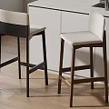 Modern Minimalist Solid Wood Bar Stools With Comfortable Padded Seats For Kitchen Counter Island