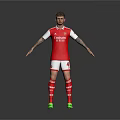 Arsenal Football Equipment Set With Red Jersey White Shorts Socks And Green Cleats