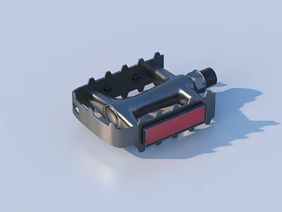 Sturdy Metal Hardware Tool Pedal With Red Component Black Frame And Holes Design 3d model