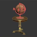 Elegant Vintage Globe Decorative Ornament Set With Wooden Stand For Home Decor