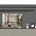 Modern Home Balcony Design With Sliding Glass Doors Natural Light And City View