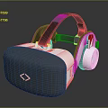 Sleek VR Headset Design With Comfortable Head Strap And Built in Headphones 3d model
