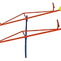 Outdoor Playground Seesaw Equipment With Yellow Seats Orange Frame Blue Supports