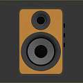 Orange Electronic Speaker With Square Design Dual Speakers And Control Knobs For Audio Devices 3d model
