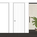 Modern Hinged Doors Featuring Solid Striped And Glass Designs For Home Interior 3d model